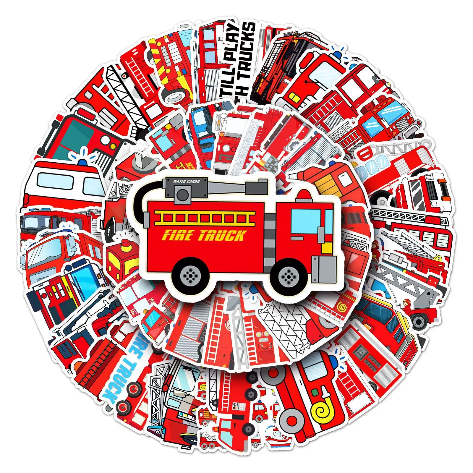 50PCS Fire Truck Vinyl Sticker - огляд і ціна Laptop Original Accessories