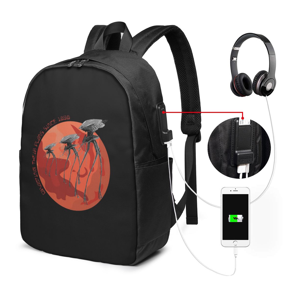 War Of The Worlds Drawing Thei - огляд і ціна Laptop Bag