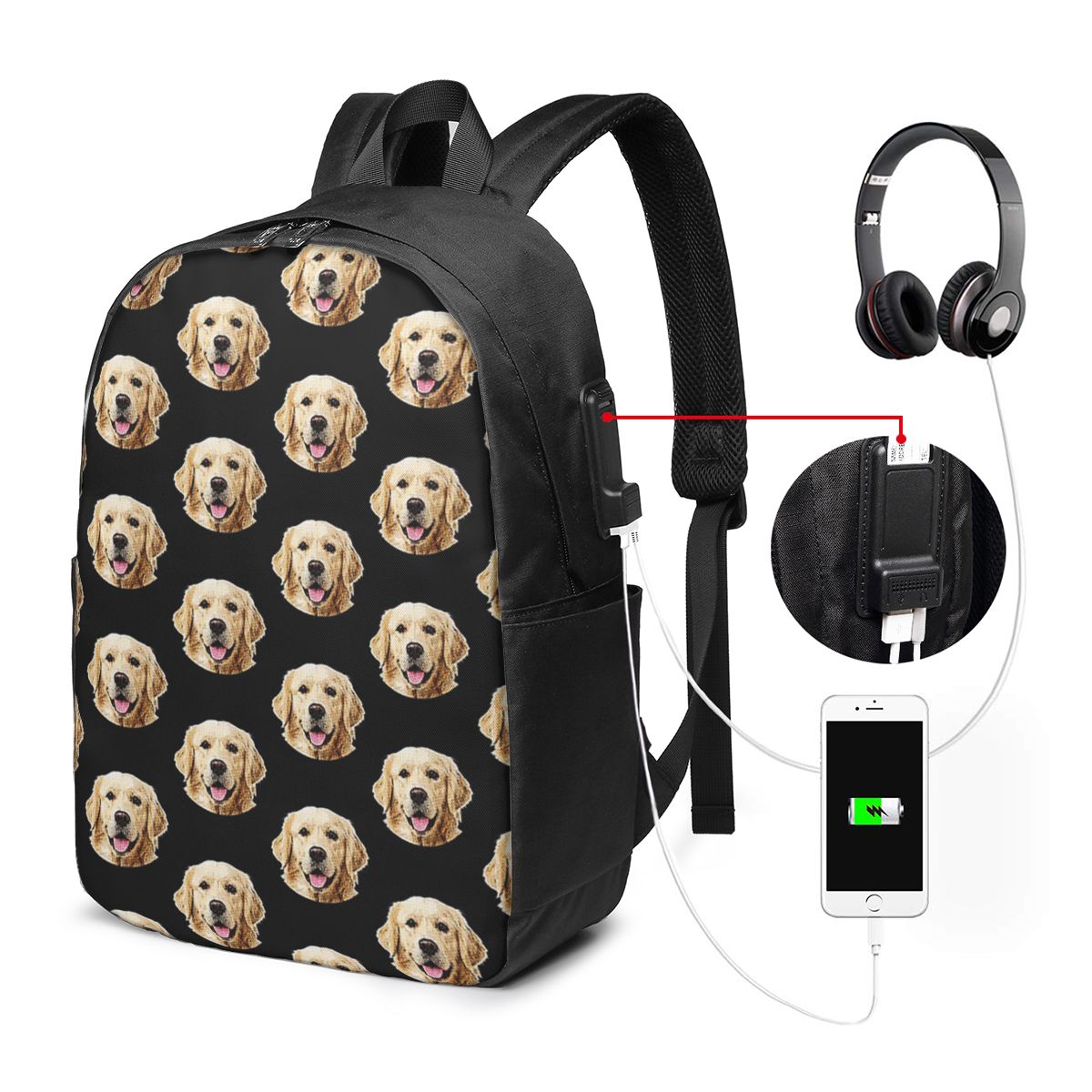 Funny Golden Retriever Face Po - огляд і ціна Laptop Bag